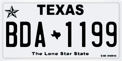 TX license plate BDA1199