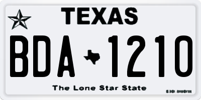 TX license plate BDA1210