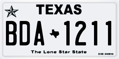 TX license plate BDA1211