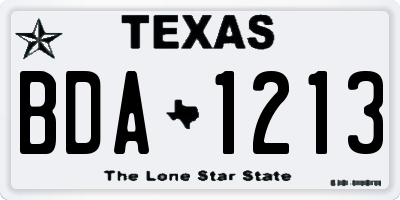 TX license plate BDA1213