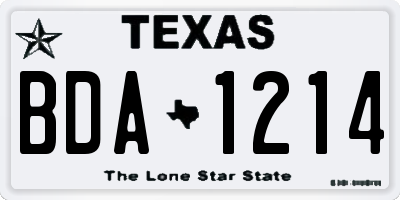 TX license plate BDA1214