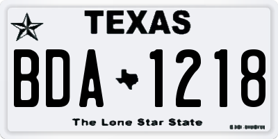 TX license plate BDA1218
