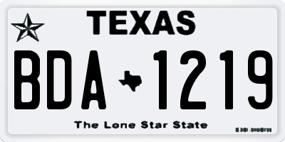 TX license plate BDA1219