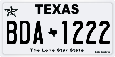 TX license plate BDA1222