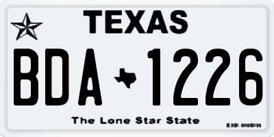 TX license plate BDA1226