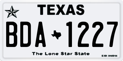 TX license plate BDA1227