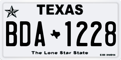 TX license plate BDA1228