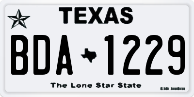 TX license plate BDA1229