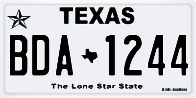 TX license plate BDA1244