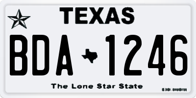 TX license plate BDA1246