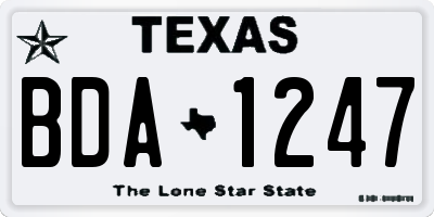 TX license plate BDA1247