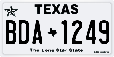 TX license plate BDA1249