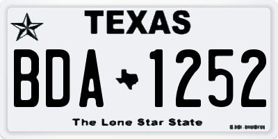 TX license plate BDA1252