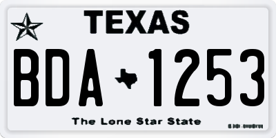 TX license plate BDA1253