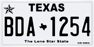 TX license plate BDA1254