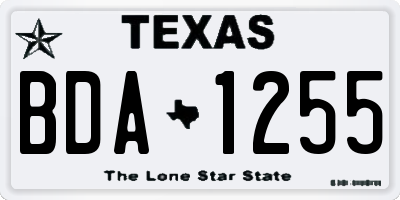 TX license plate BDA1255