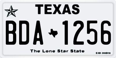 TX license plate BDA1256