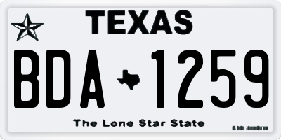 TX license plate BDA1259