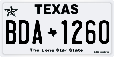 TX license plate BDA1260