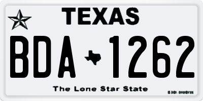 TX license plate BDA1262