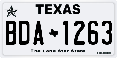 TX license plate BDA1263
