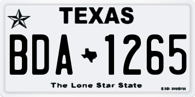 TX license plate BDA1265