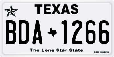 TX license plate BDA1266