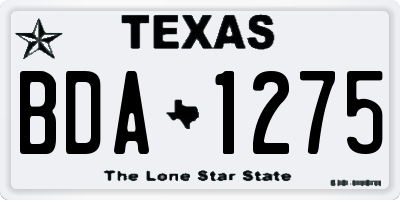 TX license plate BDA1275