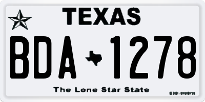 TX license plate BDA1278