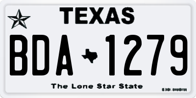 TX license plate BDA1279