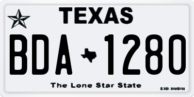 TX license plate BDA1280