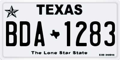 TX license plate BDA1283