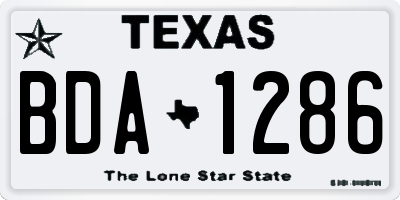 TX license plate BDA1286