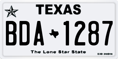 TX license plate BDA1287