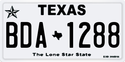 TX license plate BDA1288