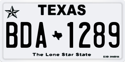 TX license plate BDA1289
