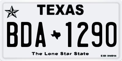 TX license plate BDA1290