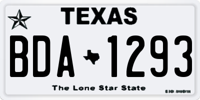 TX license plate BDA1293