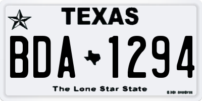 TX license plate BDA1294