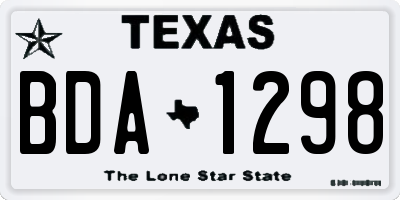 TX license plate BDA1298