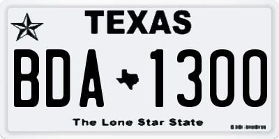 TX license plate BDA1300