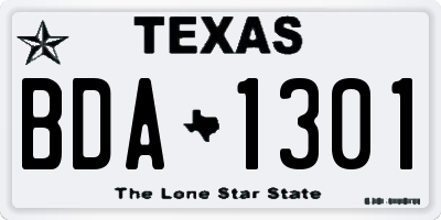 TX license plate BDA1301