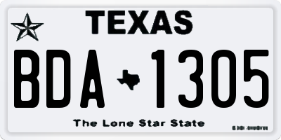 TX license plate BDA1305