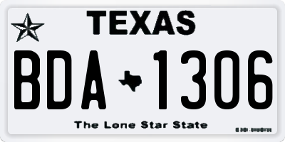 TX license plate BDA1306
