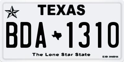 TX license plate BDA1310