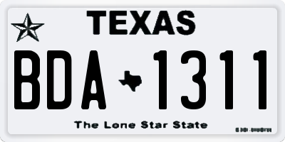 TX license plate BDA1311