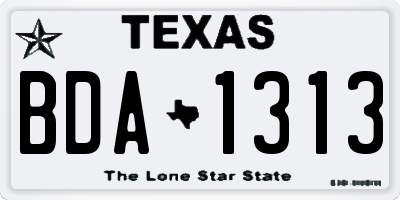 TX license plate BDA1313