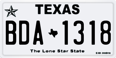 TX license plate BDA1318