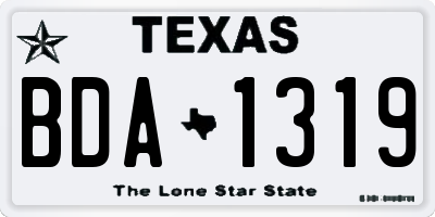 TX license plate BDA1319