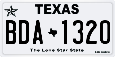 TX license plate BDA1320